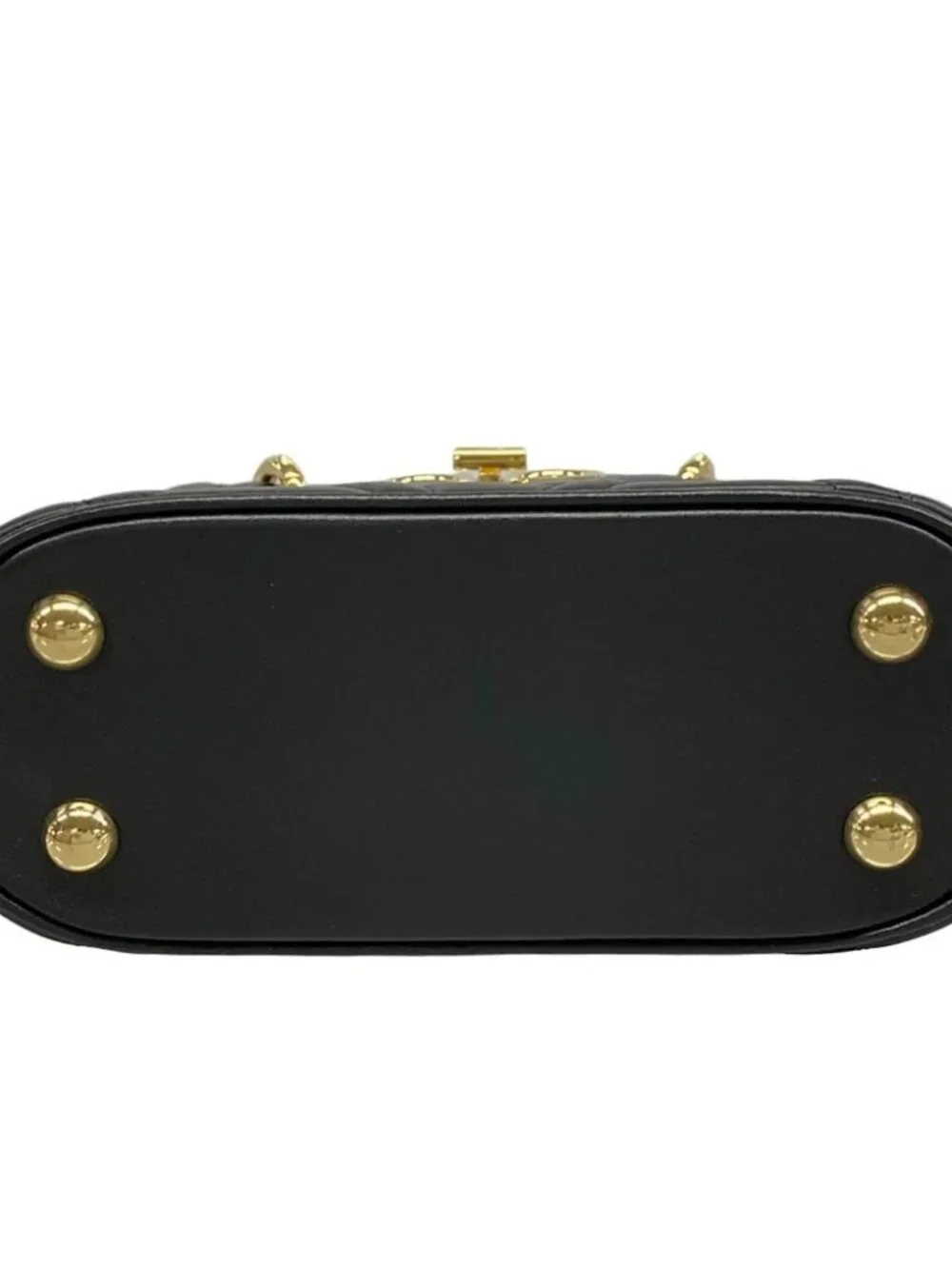 Salvatore Ferragamo Gancini Black Gold Leather Hardware Tote Bag